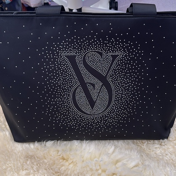 Victoria’s Secret Shine Tote Bag 2024 Exclusive Bling Travel Shoulder big black - Picture 8 of 8